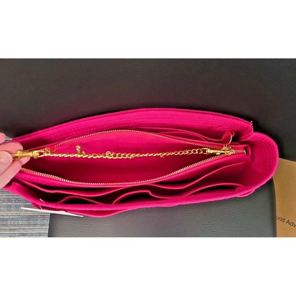 Lexsion Felt Purse Bag Organizer Insert With Zipper Fits Speedy & Neverfull NWT
